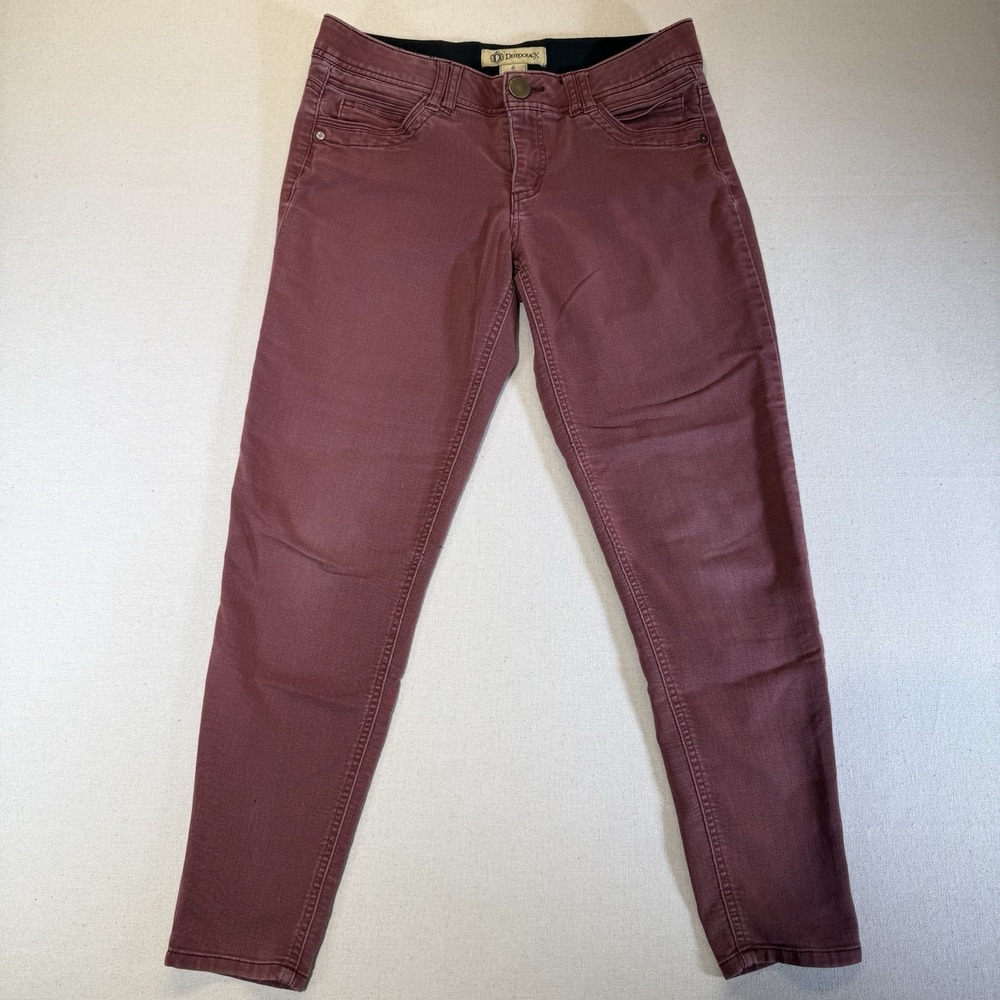 Democracy Women's Size 6 Dark Red Ab Technology Jeans Stretch Denim
